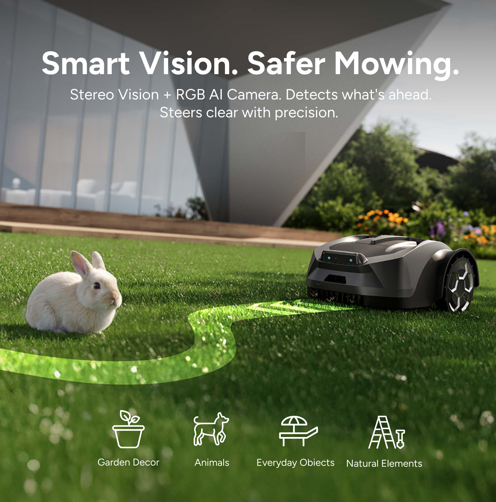 iGarden Robotic Lawn Mower R Series Smart Vision Safer Mowing