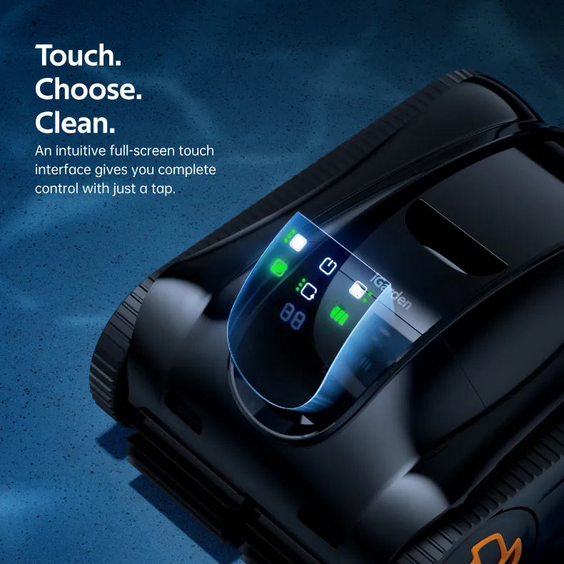 iGarden Pool Cleaner K - Touchscreen Control, Black Robotic Pool Cleaner with Smart Interface